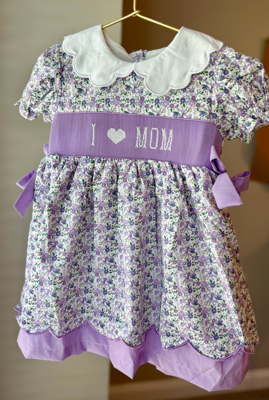 I ❤️ Mom Smocked Dress