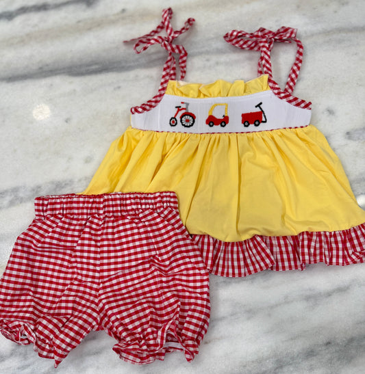 Little Rider Smocked Bloomer Set