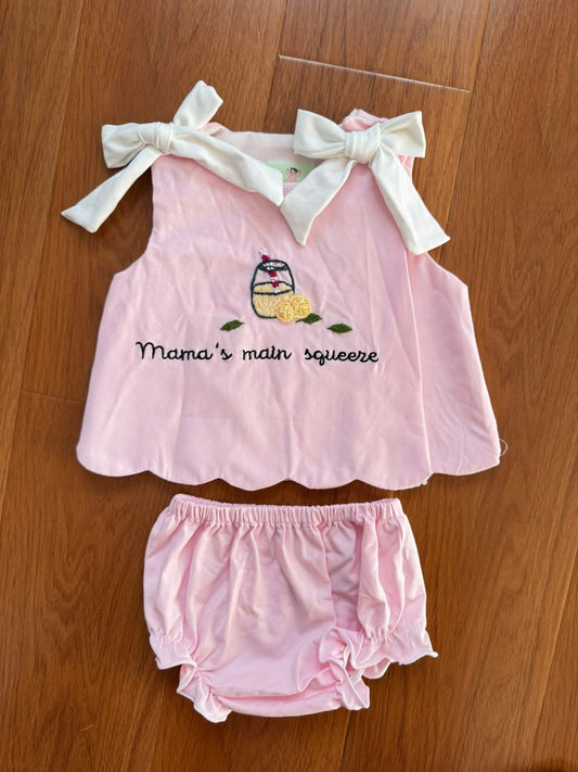 Hand Embroidered Mama's Main Squeeze Diaper Set