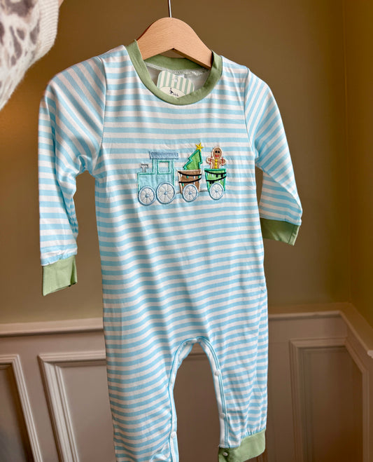 Appliqué Christmas Train Romper