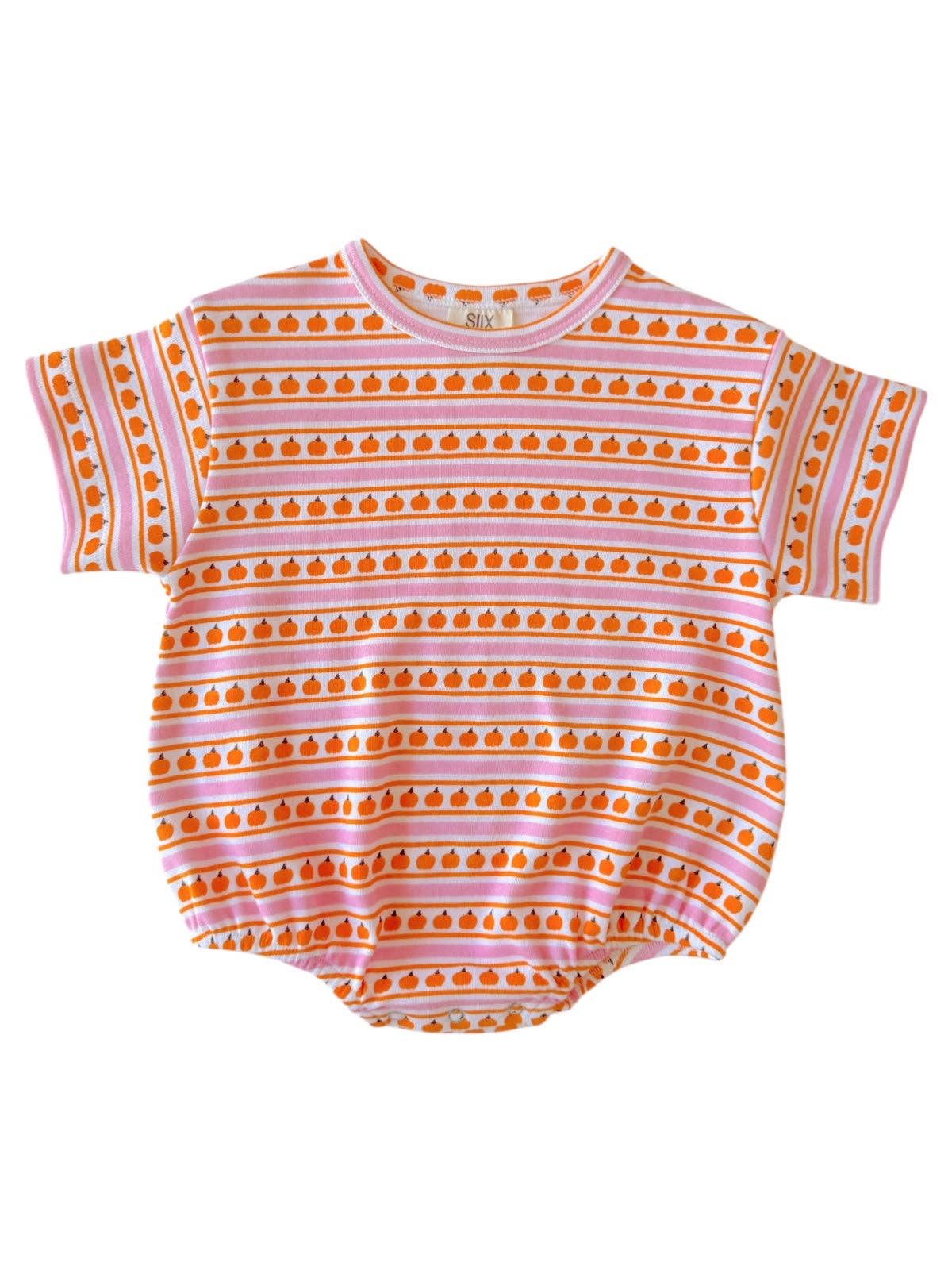 Pink Pumpkin Stripe Organic T-Shirt Bubble